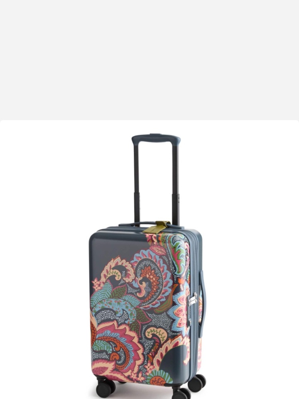 Vera Bradley NWT Hard-Shell Carry-On Luggage in Navy with Multicolor Paisley